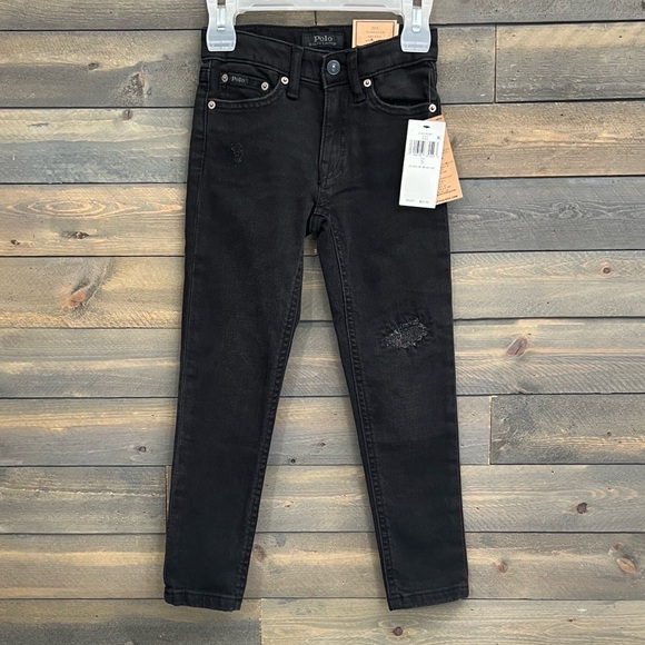 New Polo Ralph Lauren The Tompkins Skinny High Rise Kids Size 5 in Black